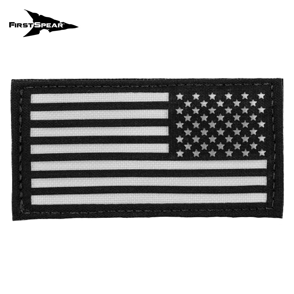 American Flag Fabric Backed Cell Tag™ - White / Reverse