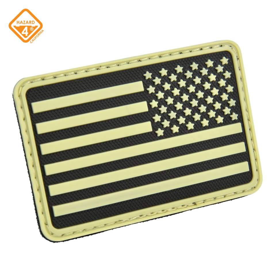 USA Flag (Right Arm) Rubber Velcro Patch Glow-in-the-Dark